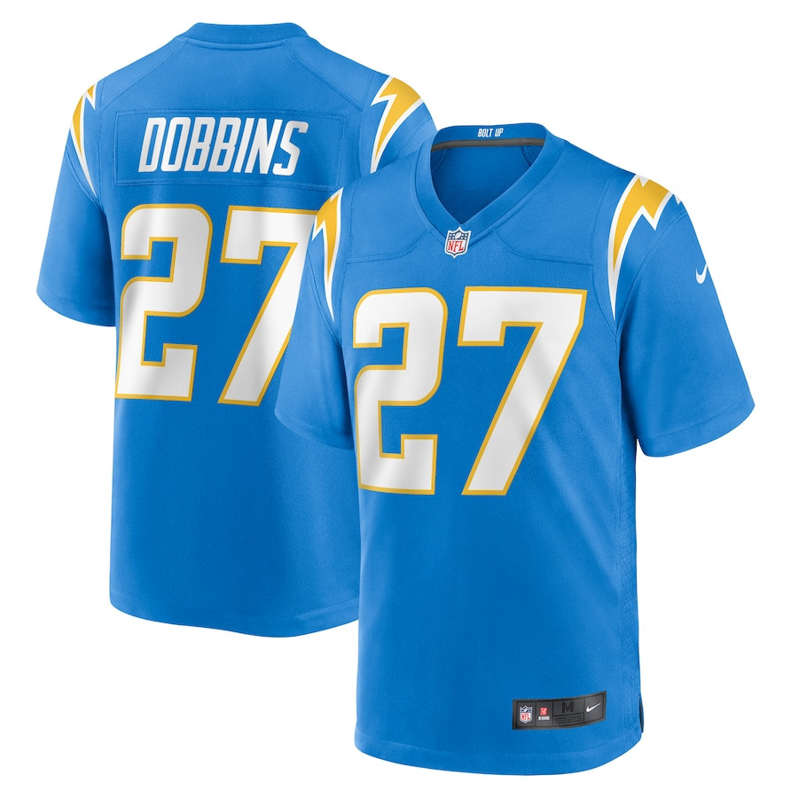 J.k. Dobbins 27 Los Angeles Chargers Team Game Men Jersey - Powder Blue Js9494