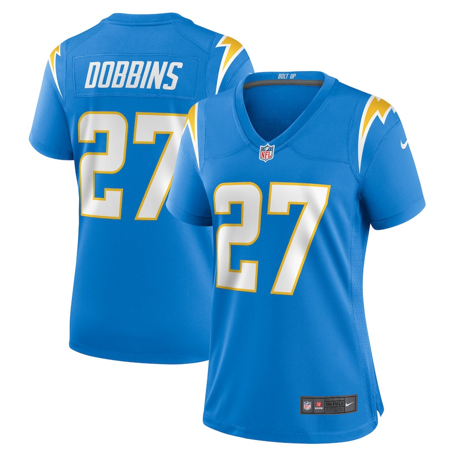 J.k. Dobbins 27 Los Angeles Chargers Team Game Women Jersey - Powder Blue Js8801