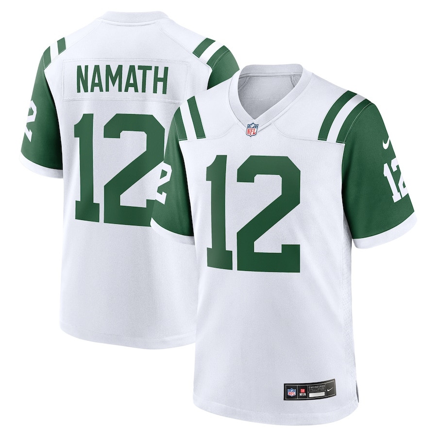 Joe Namath 12 New York Jets Classic Alternate Retired Player Game Men Jersey - White Js6813
