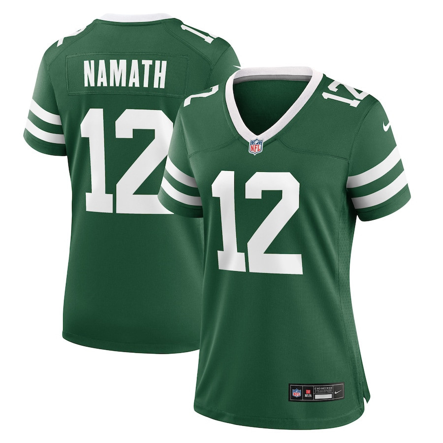 Joe Namath 12 New York Jets Game Jersey - Women, Green Js3006