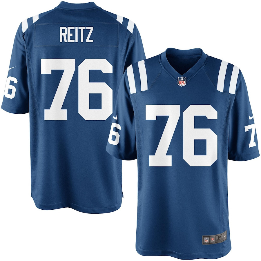 Joe Reitz 76 Indianapolis Colts Youth Team Color Game Jersey Js1496
