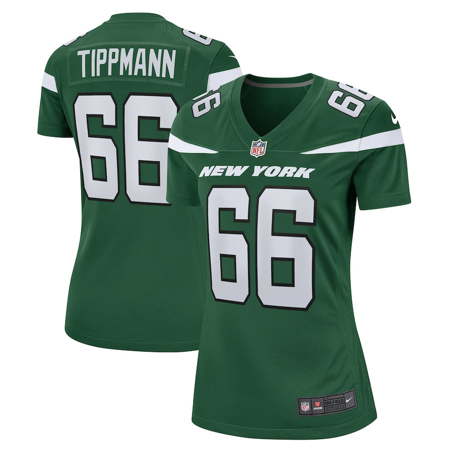 Joe Tippmann 66 New York Jets Women's Game Jersey - Gotham Green Js9655