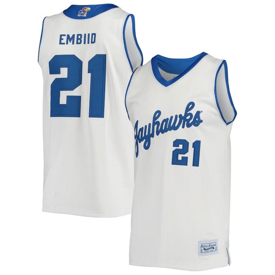 Joel Embiid Kansas Jayhawks Commemorative Classic Basketball Jersey - Cream