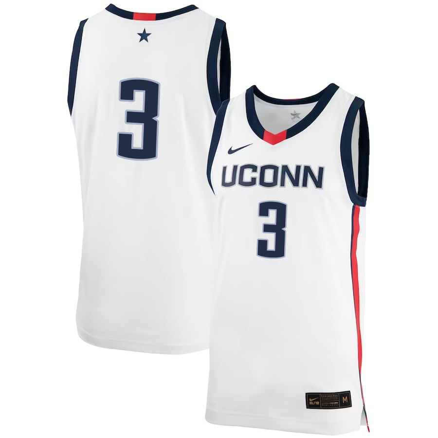 Joey Calcaterra 3 Uconn Huskies Basketball Jersey - Men White