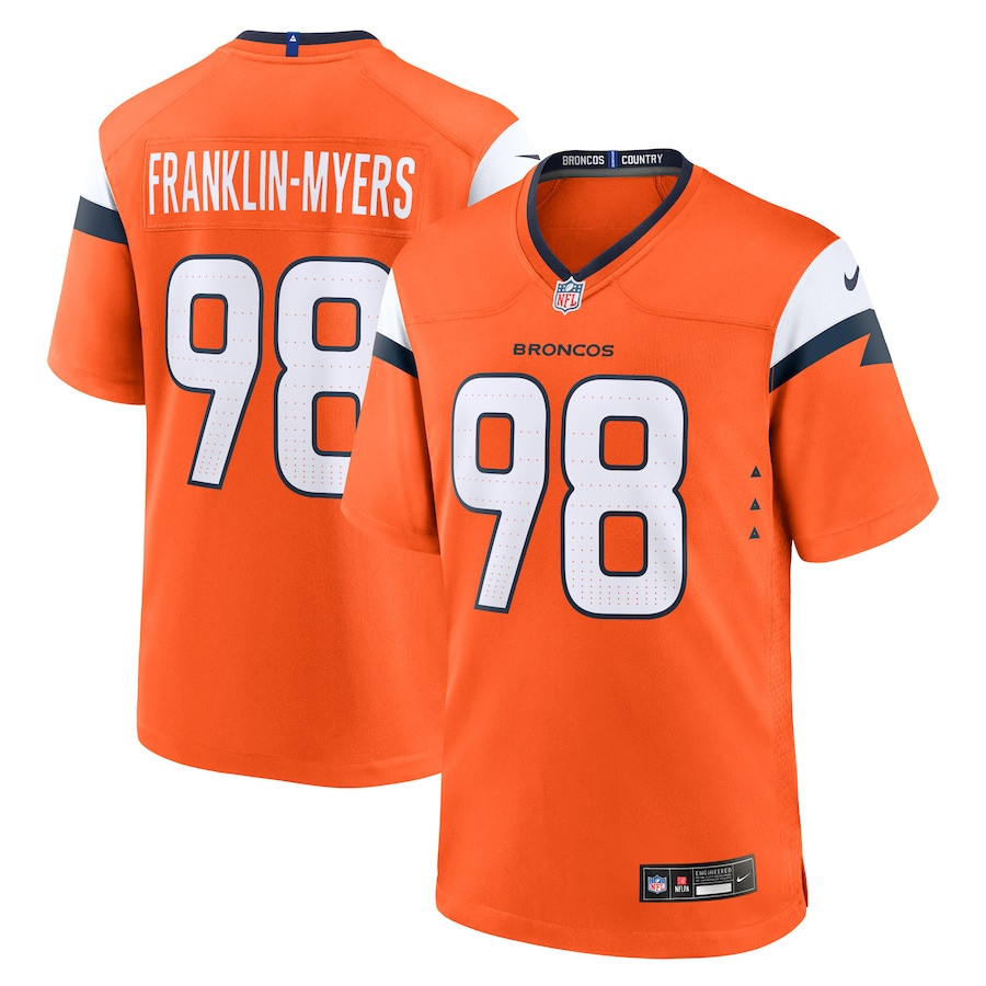 John Franklin-myers 98 Denver Broncos Team Game Men Jersey - Orange Js1321