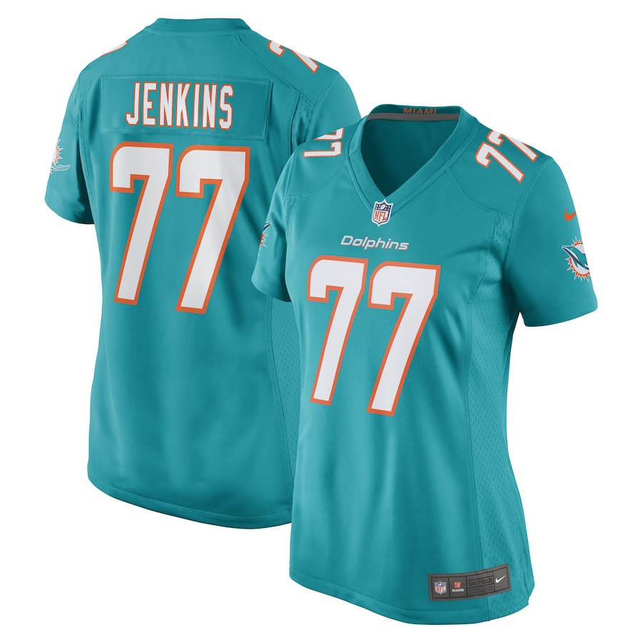 John Jenkins 77 Miami Dolphins Women Game Jersey - Aqua Js5528