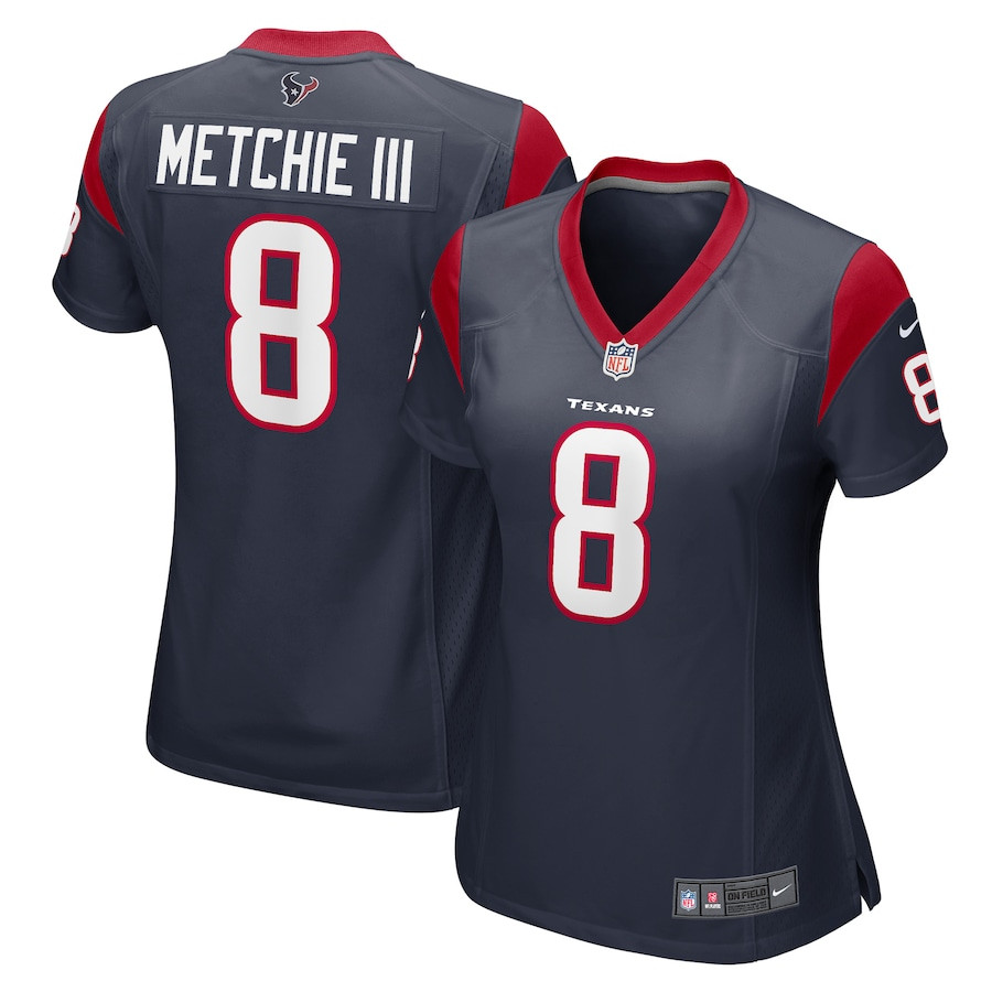 John Metchie Iii 8 Houston Texans Women's Game Player Jersey - Navy Js5904