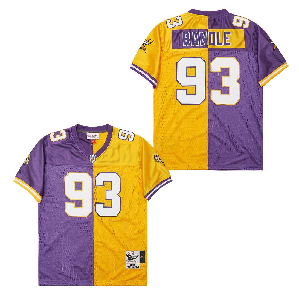 John Randle 93 Minnesota Vikings Two-toned Throwback Men Jersey - Purple/yellow Js3297
