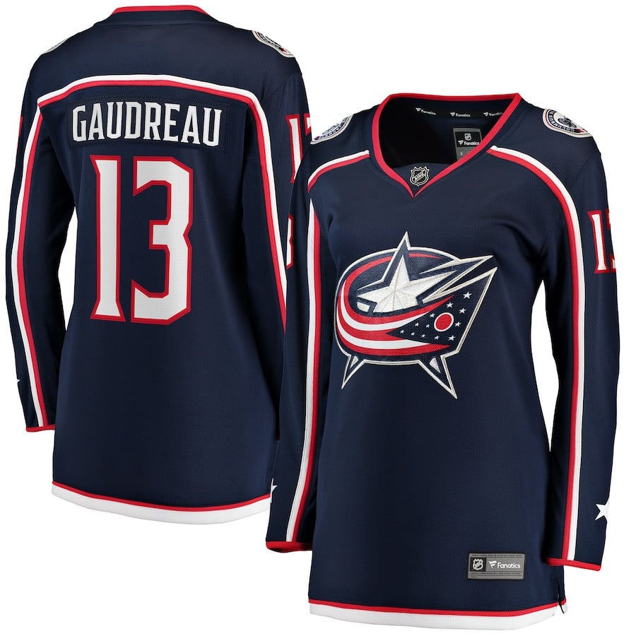 Johnny Gaudreau 13 Columbus Blue Jackets Women's Breakaway Jersey - Navy