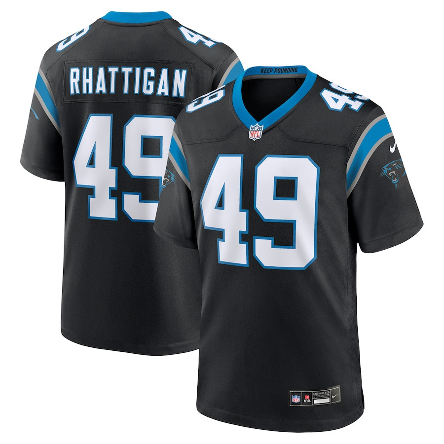 Jon Rhattigan 49 Carolina Panthers Game Men Jersey - Black Js6705