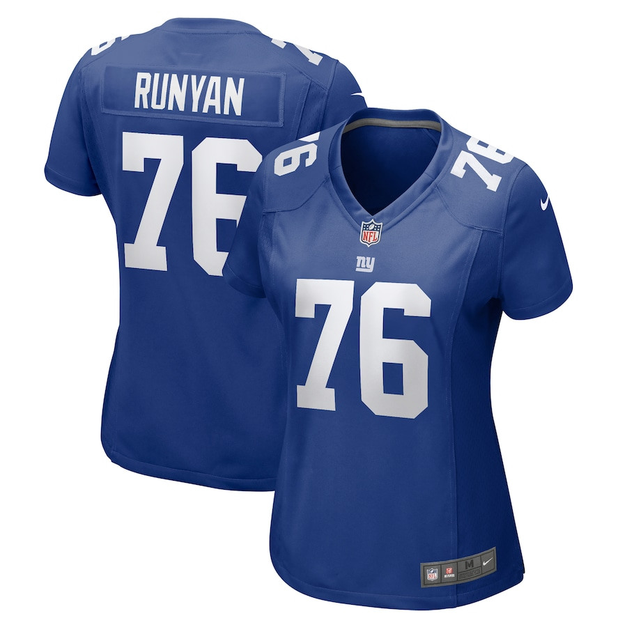 Jon Runyan 76 New York Giants Women's Game Jersey - Royal Js6932