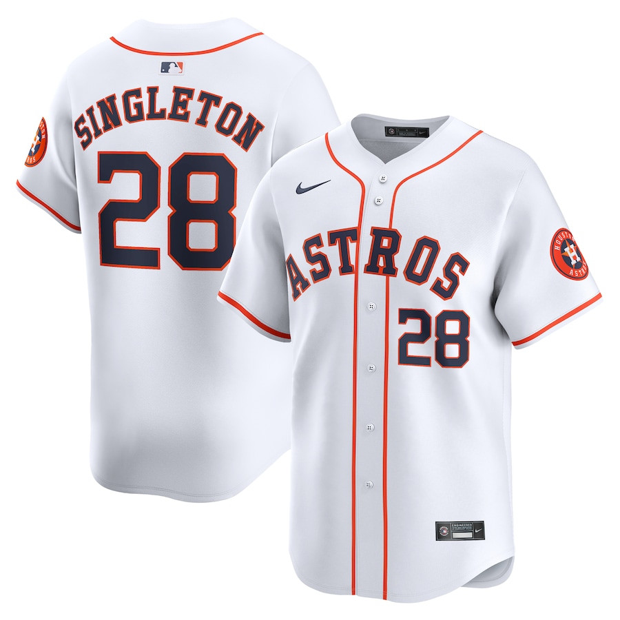 Jon Singleton 28 Houston Astros Home Limited Player Men Jersey - White