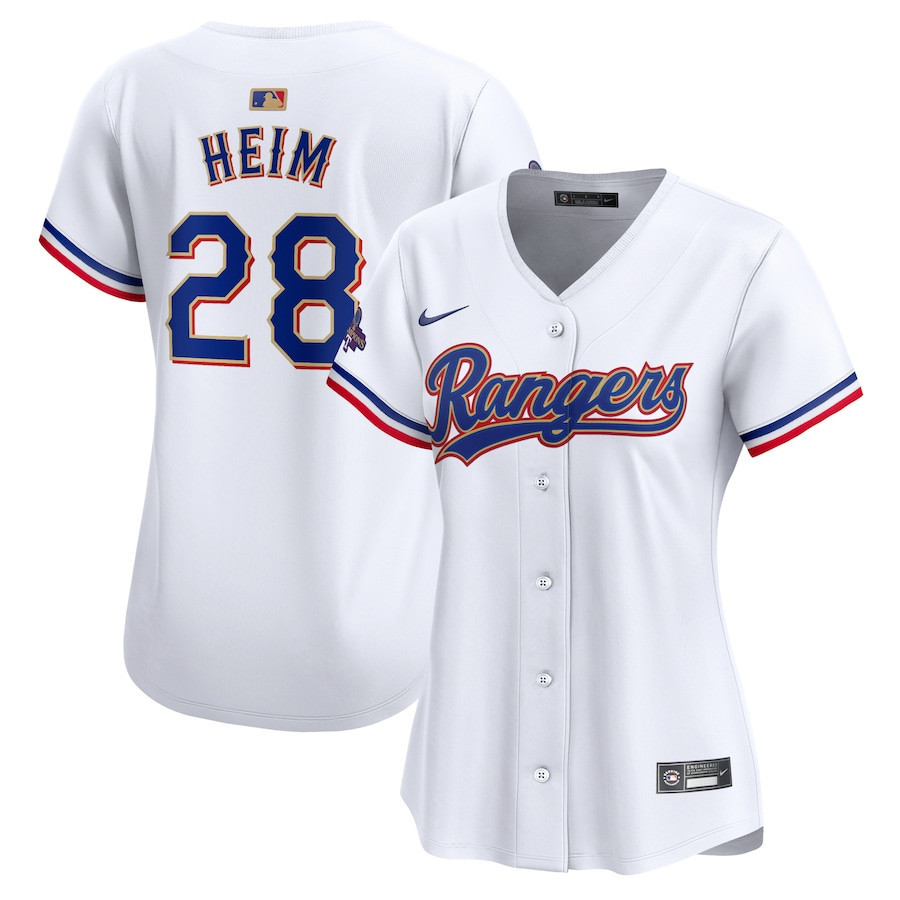 Jonah Heim 28 Texas Rangers 2024 Gold Collection Limited Jersey - Women White