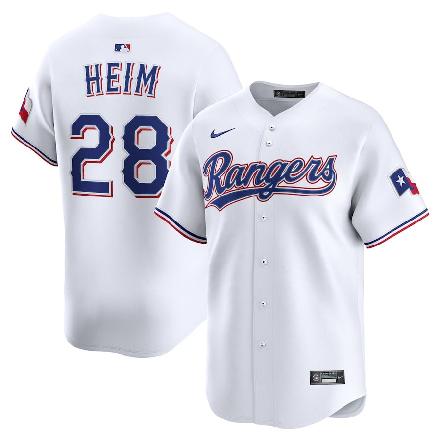 Jonah Heim 28 Texas Rangers Alternate Limited Player Men Jersey - White