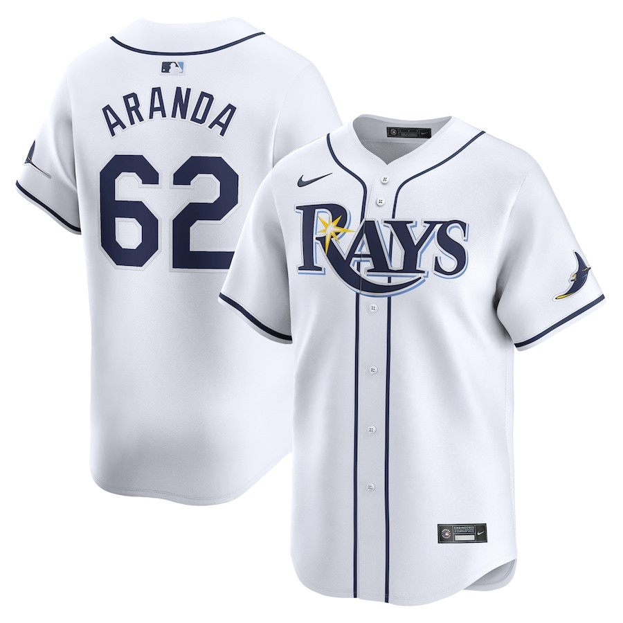 Jonathan Aranda 62 Tampa Bay Rays Home Limited Player Men Jersey - White