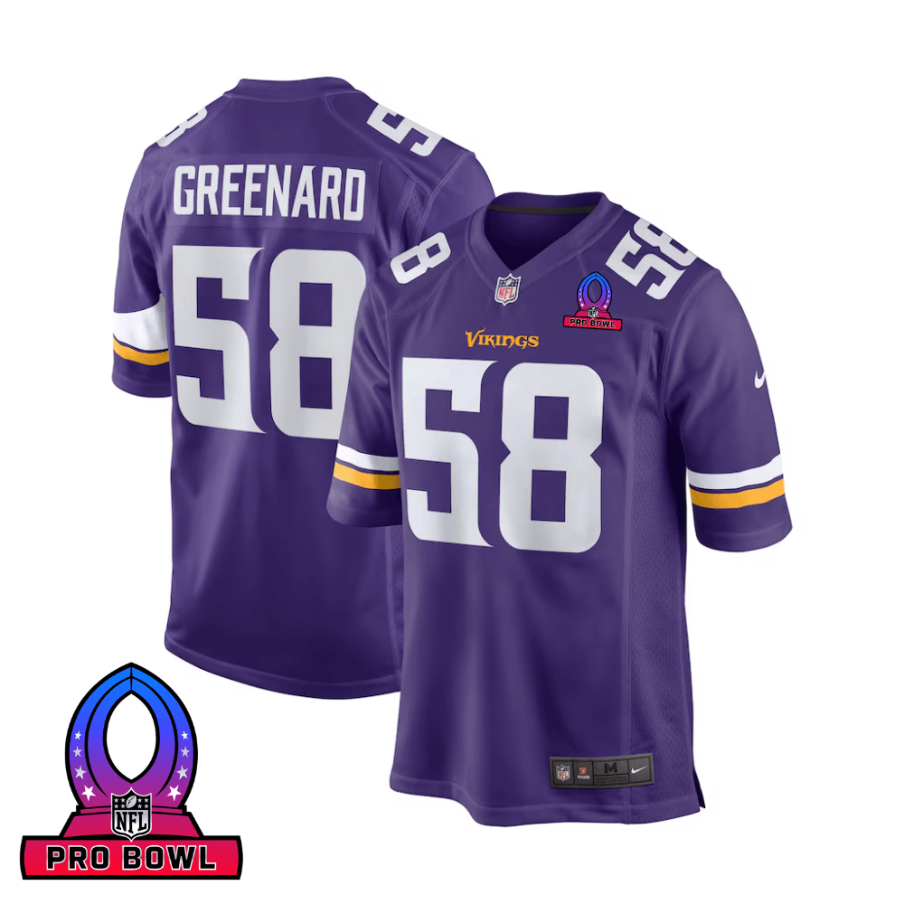 Jonathan Greenard 58 Baltimore Ravens 2025 Pro Bowl Patch Game Men Jersey - Purple Js5518