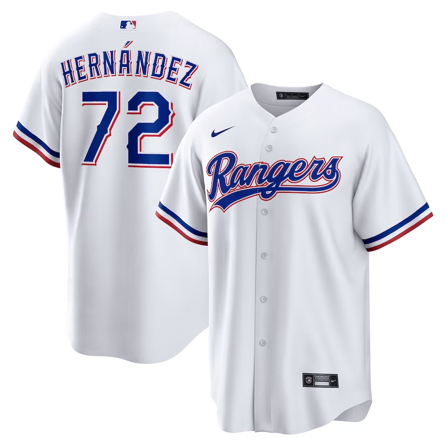 Jonathan Hern?ndez 72 Texas Rangers Home Men Jersey - White