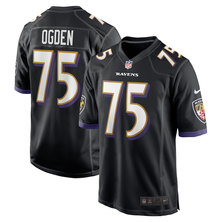 Jonathan Ogden 75 Baltimore Ravens Men Retired Jersey - Black Js5082