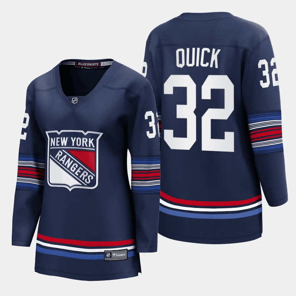 Jonathan Quick 32 New York Rangers Women Alternate Premier Breakaway Jersey - Navy