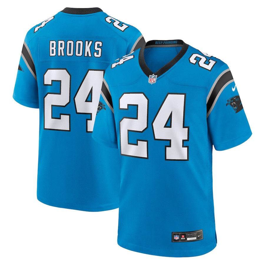 Jonathon Brooks 24 Carolina Panthers Alternate Game Player Men Jersey - Blue Js2262