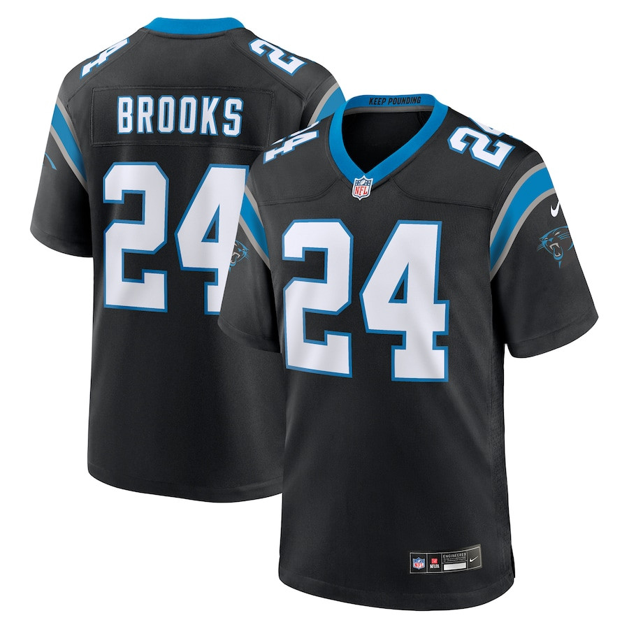 Jonathon Brooks 24 Carolina Panthers Game Men Jersey - Black Js3604