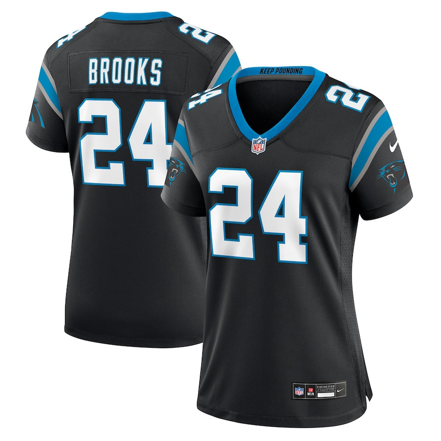 Jonathon Brooks 24 Carolina Panthers Women's Game Jersey - Black Js9847