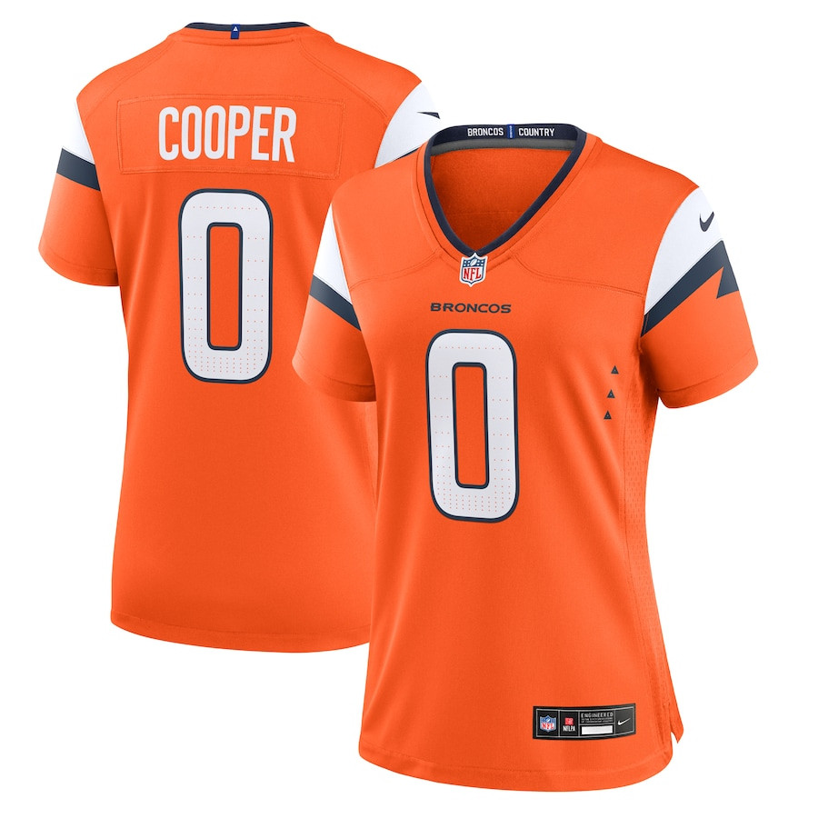 Jonathon Cooper 0 Denver Broncos Women's Team Game Jersey - Orange Js5863