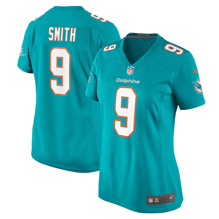 Jonnu Smith 9 Miami Dolphins Women's Game Jersey - Aqua Js7091