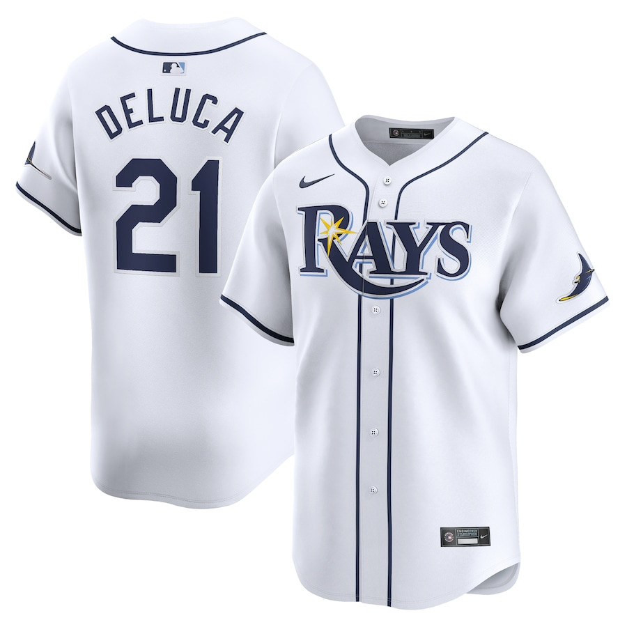 Jonny Deluca 21 Tampa Bay Rays Home Limited Men Jersey - White