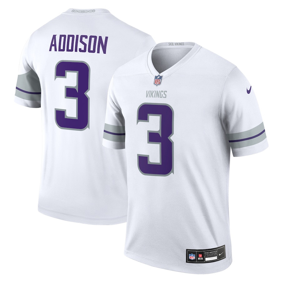 Jordan Addison 3 Minnesota Vikings Alternate Legend Player Men Jersey - White Js3461