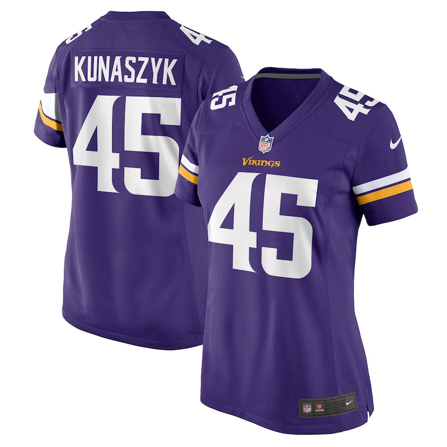 Jordan Kunaszyk 45 Minnesota Vikings Women's Game Jersey - Purple Js8848