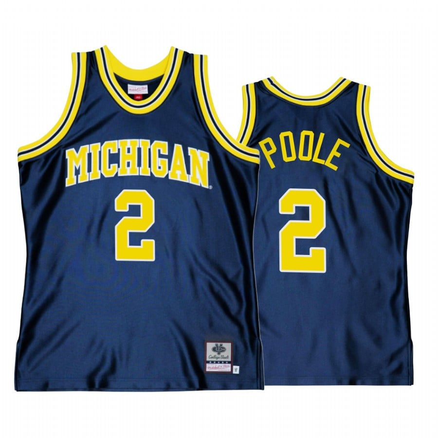 Jordan Poole 2 Michigan Wolverines Navy Jersey Throwback Basketball