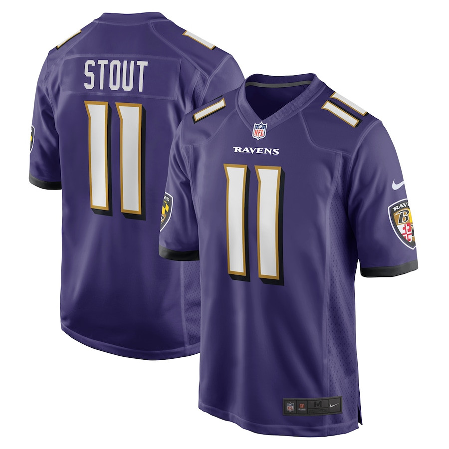 Jordan Stout 11 Baltimore Ravens Team Game Men Jersey - Purple Js1248