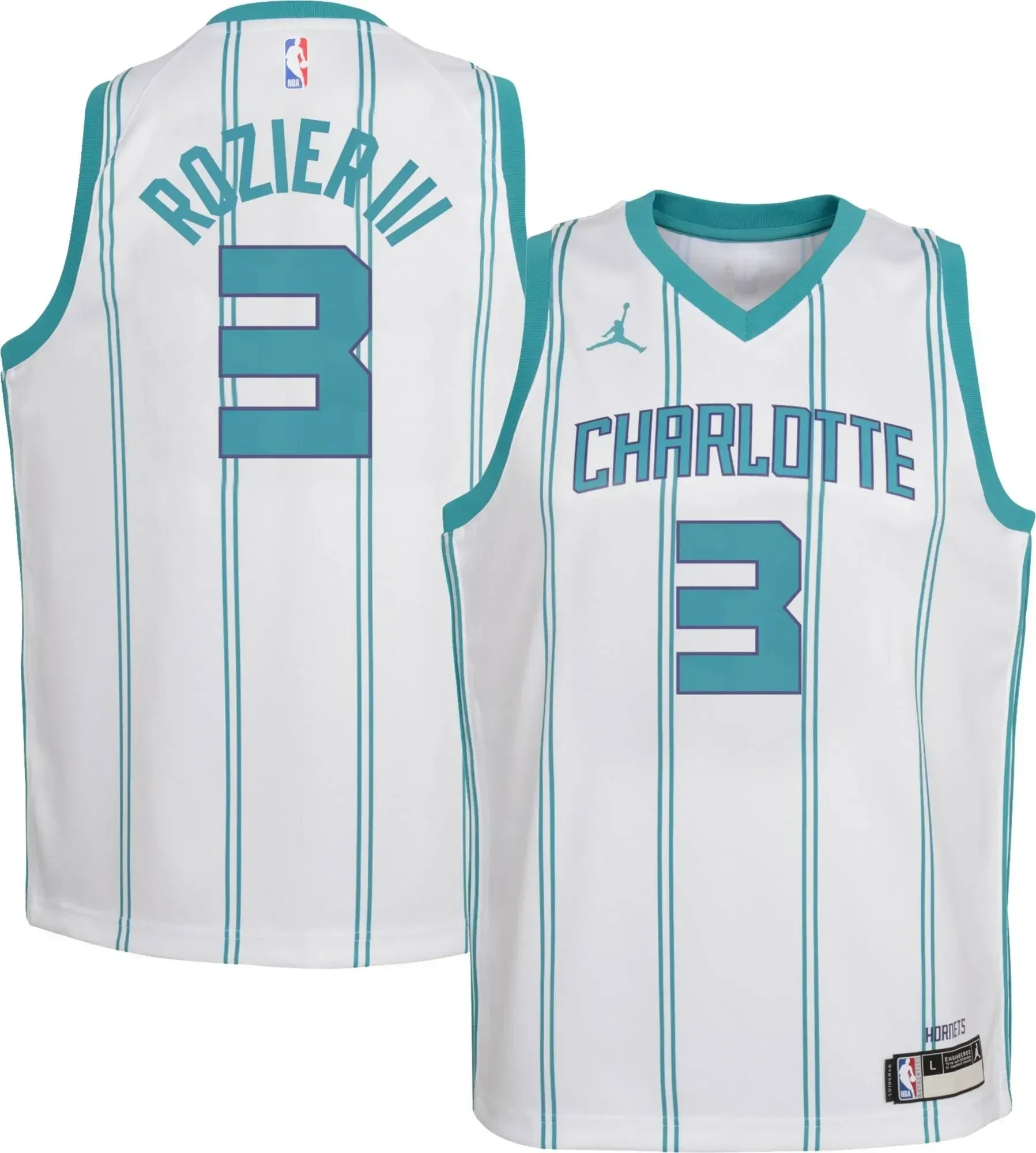 Jordan Youth Charlotte Hornets Terry Rozier Iii 3 Dri-fit Swingman White Jersey