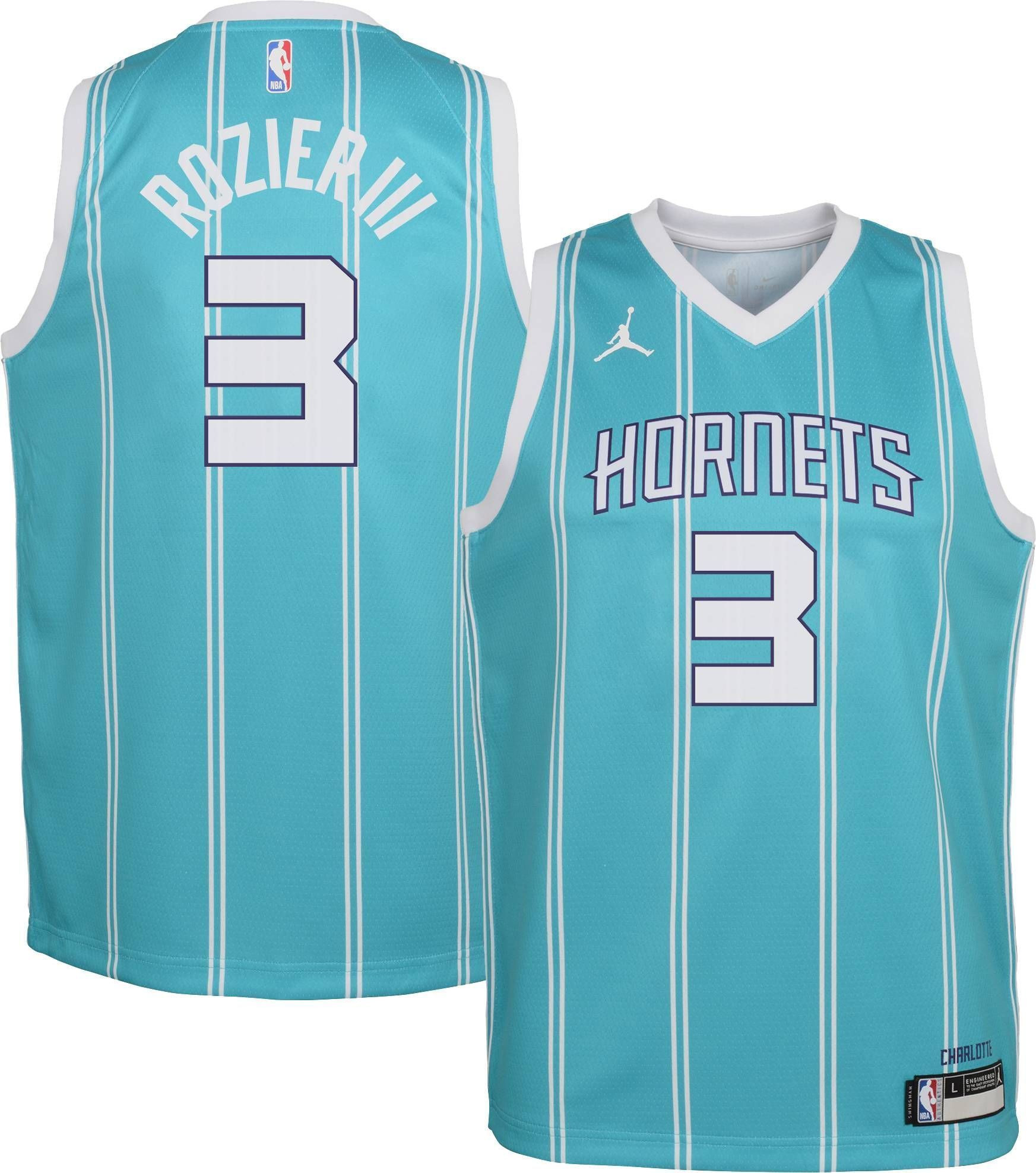 Jordan Youth Charlotte Hornets Terry Rozier Iii 3 Teal Dri-fit Swingman Jersey