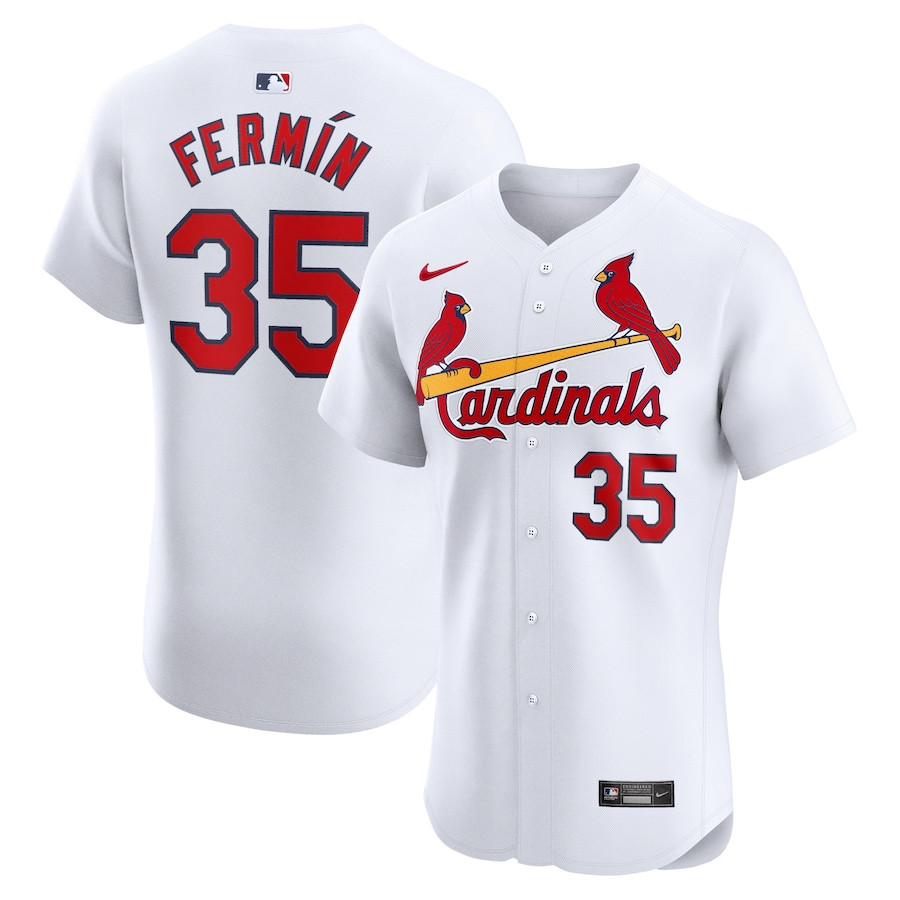 Jos? Ferm?n 35 St. Louis Cardinals Home Elite Player Men Jersey - White