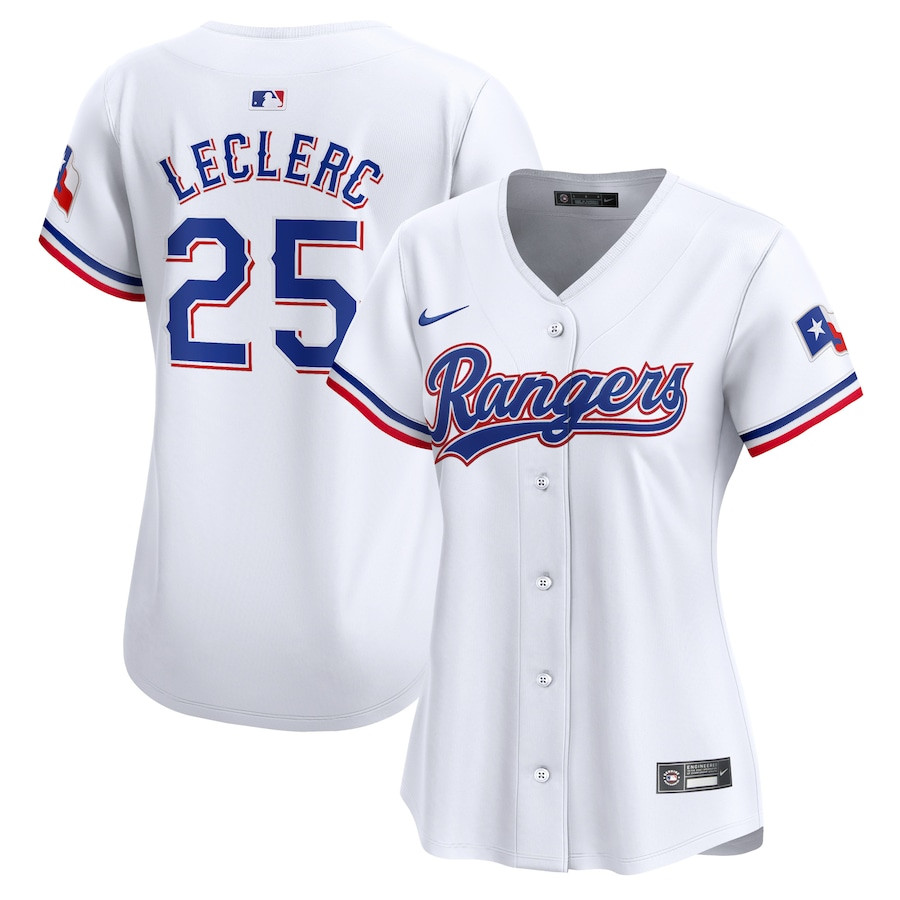 Jos? Leclerc 25 Texas Rangers Women Home Limited Player Jersey - White