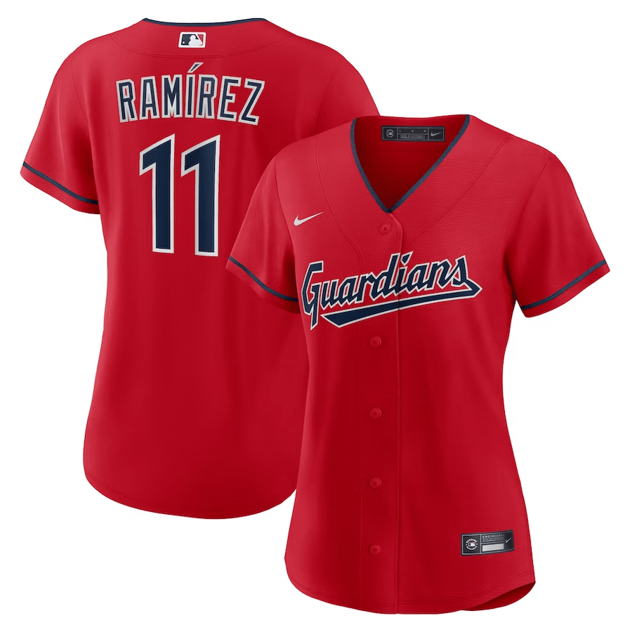 Jos? Ram?rez 11 Cleveland Guardians Women Alternate Jersey - Red