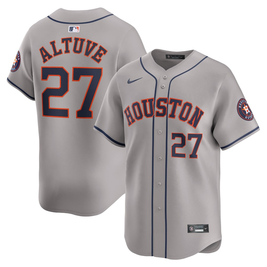 Jose Altuve 27 Houston Astros Away Limited Player Men Jersey - Gray