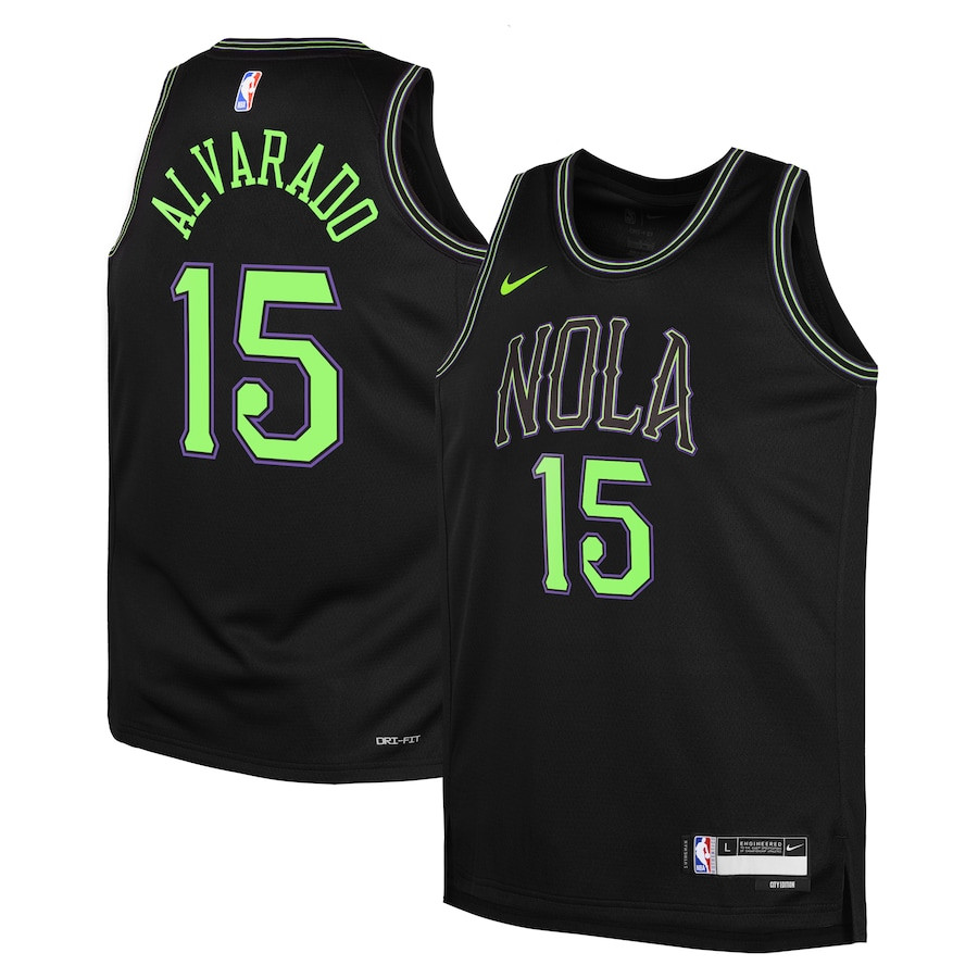 Jose Alvarado 15 New Orleans Pelicans 2023/24 City Edition Swingman Youth Jersey - Black