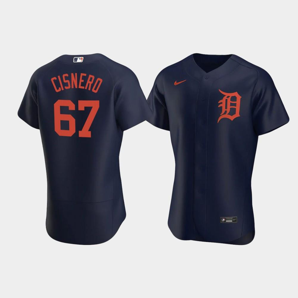 Jose Cisnero 67 Detroit Tigers Navy Alternate Jersey