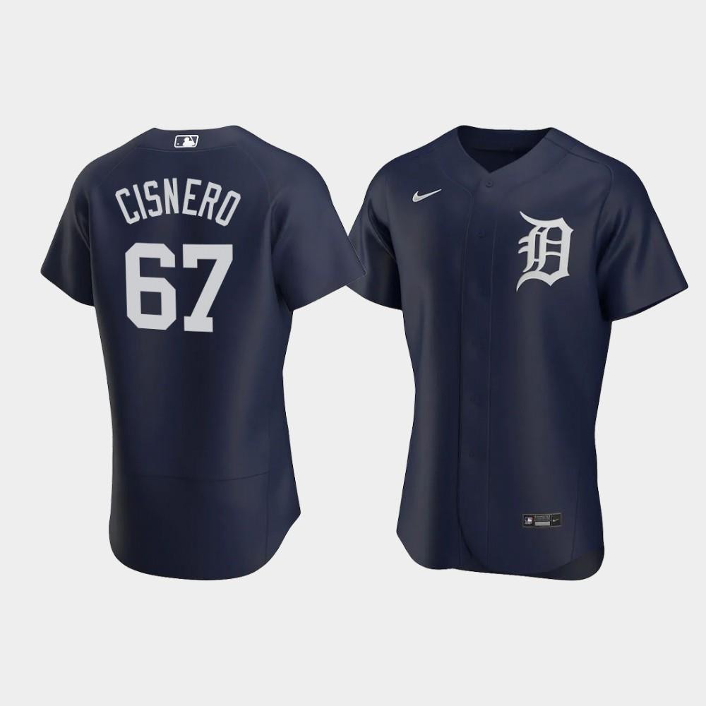 Jose Cisnero 67 Detroit Tigers Team Logo Navy Alternate Jersey