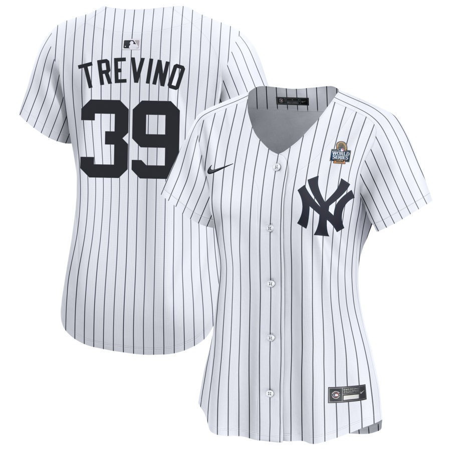 Jose Trevino 39 New York Yankees Women's 2024 World Series Home Limited Jersey - White