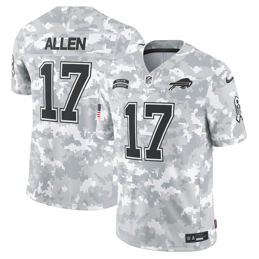 Josh Allen 17 Buffalo Bills 2024 Salute To Service Limited Men Jersey - Arctic Camo Js1212