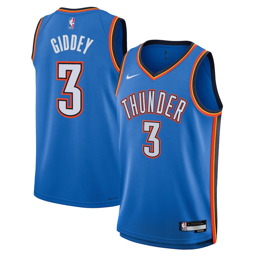 Josh Giddey 3 Oklahoma City Thunder Unisex Swingman Jersey - Icon Edition - Blue