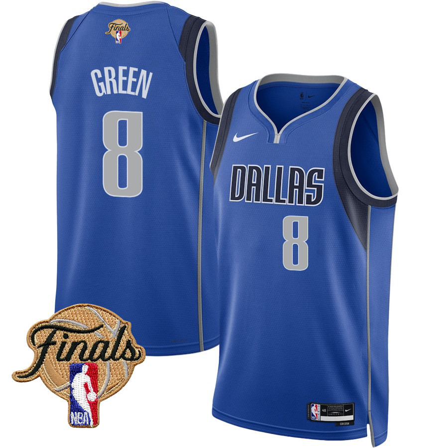 Josh Green 8 Dallas Mavericks 2024 Finals Patch Swingman Jersey - Icon Edition - Blue