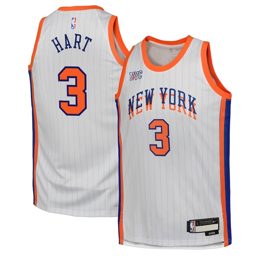 Josh Hart 3 New York Knicks 2024/25 Swingman Player Youth Jersey - City Edition - White