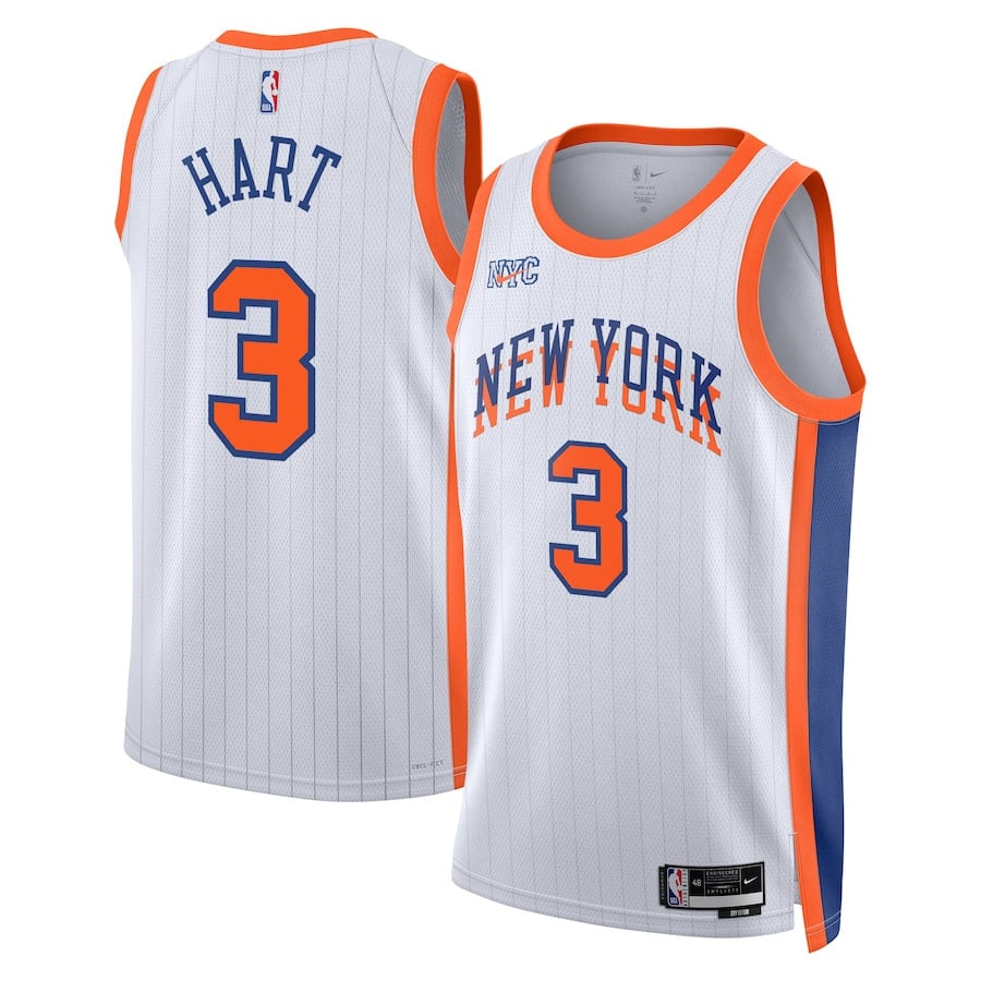 Josh Hart 3 New York Knicks Unisex 2024/25 Swingman Player Jersey - City Edition - White
