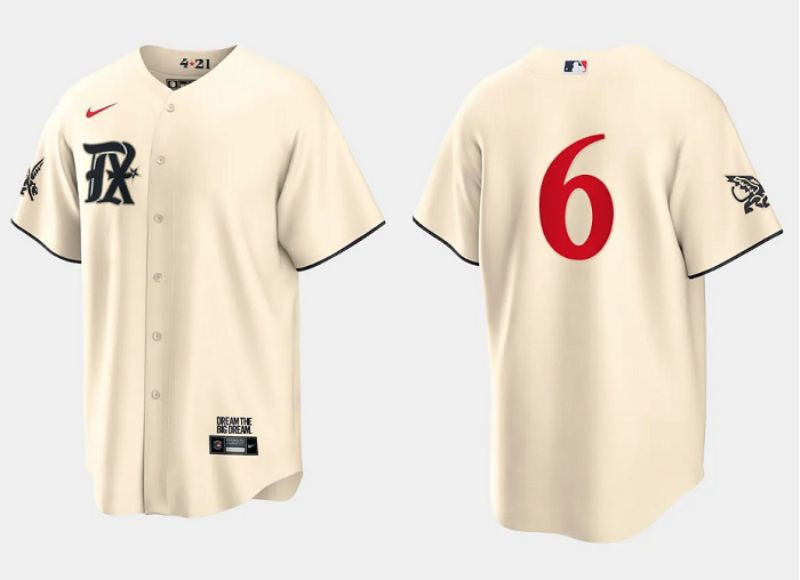 Josh Jung 6 Texas Rangers 2023 City Connect Game Jersey - Cream