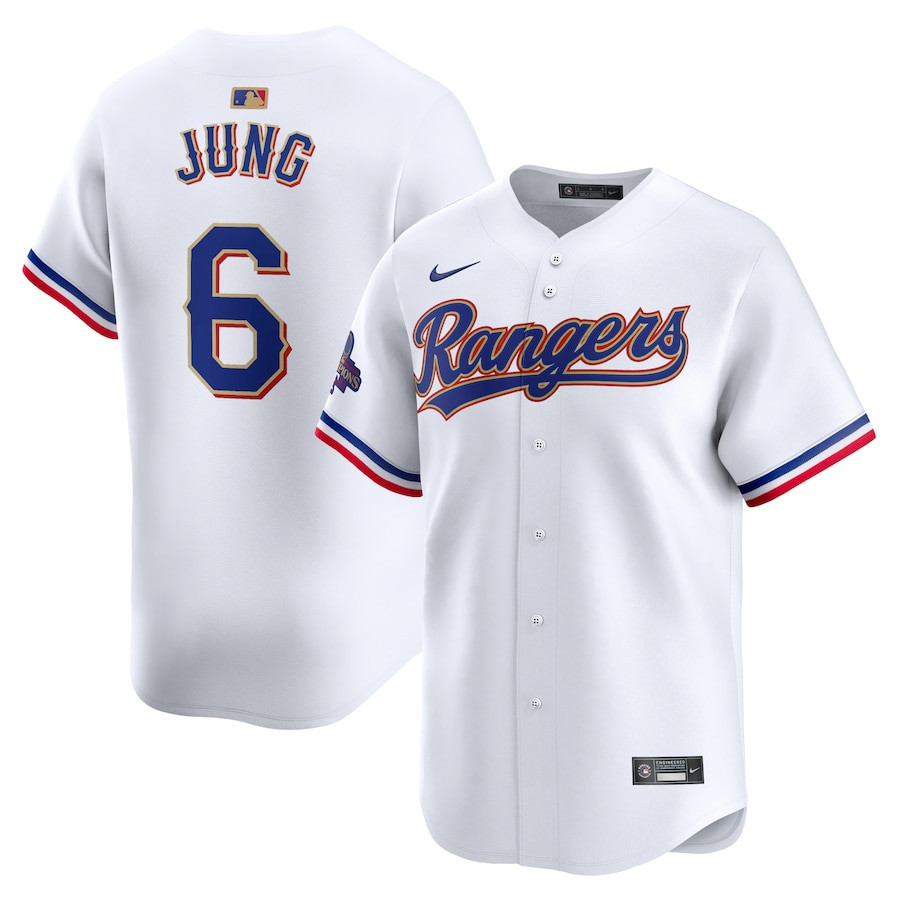 Josh Jung 6 Texas Rangers 2024 Gold Collection Limited Jersey - White